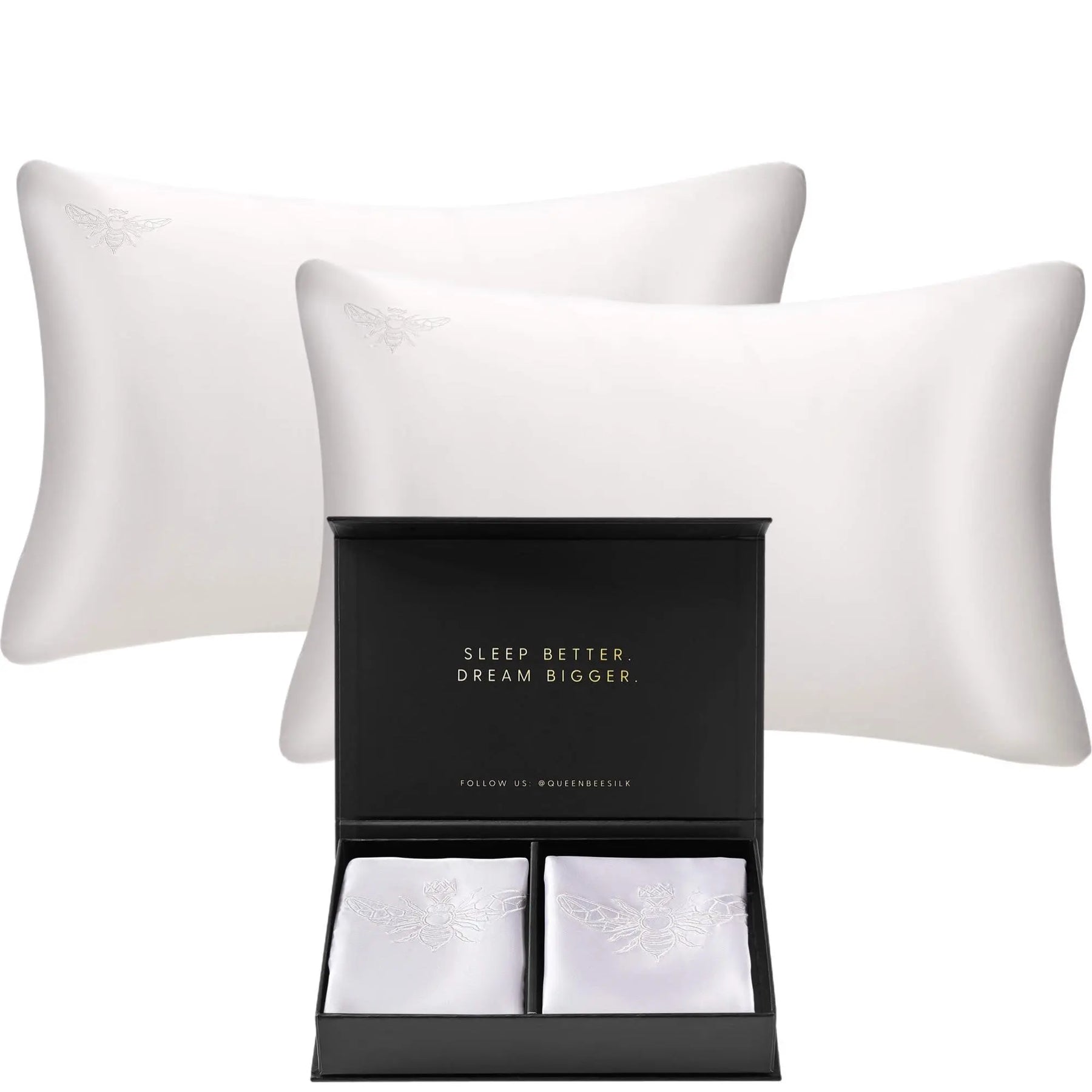 Slip Silk Pillowcases 2 pk popular NEW White Queen